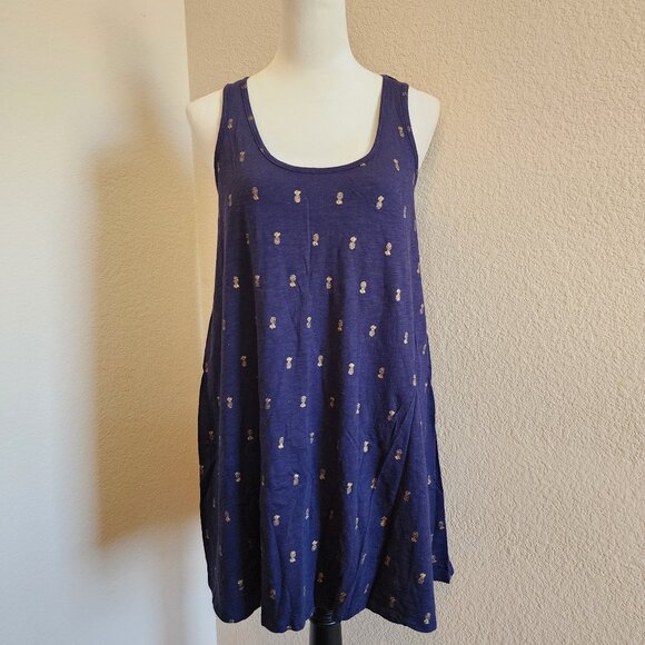 Cynthia Rowley Pineapple Beach Cover-up - Navy - S - Picture 1 of 4